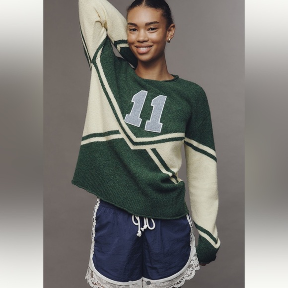 Anthropologie Sundry Varsity Patch Sweater! - Picture 3 of 7